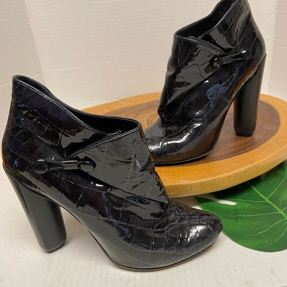 Louis Vuitton Croc Patent Leather Heeled ankle Boots - Picture 1 of 9